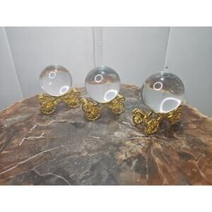3 LONGWIN 60MM Crystal Ball Divination Glass Sphere W/Stands